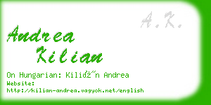 andrea kilian business card